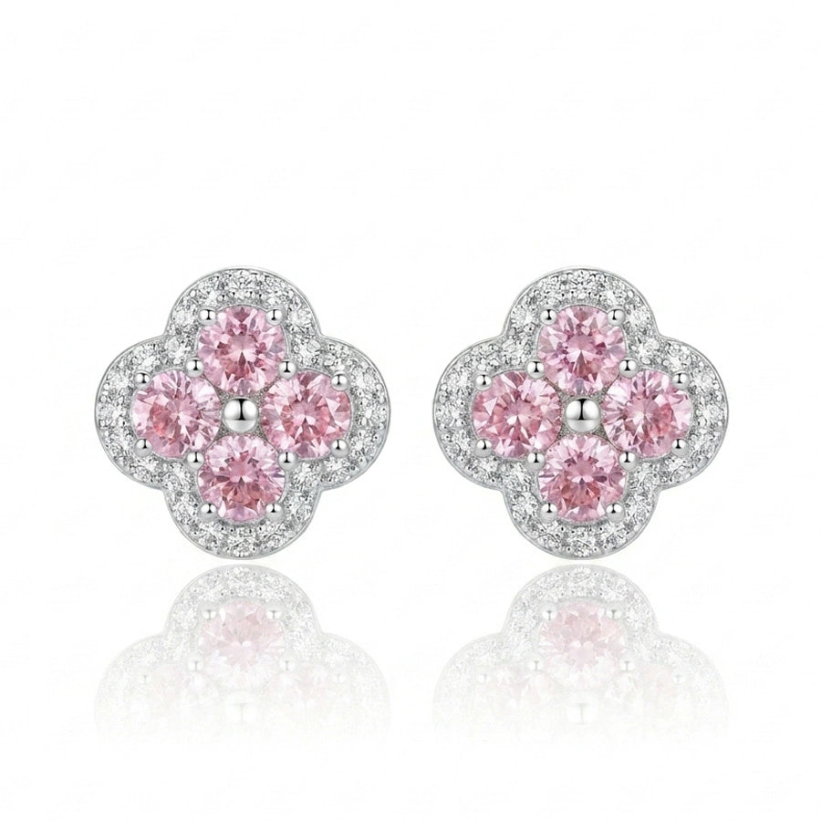 BOUCLES D OREILLES ROSÉA ARGENTÉ