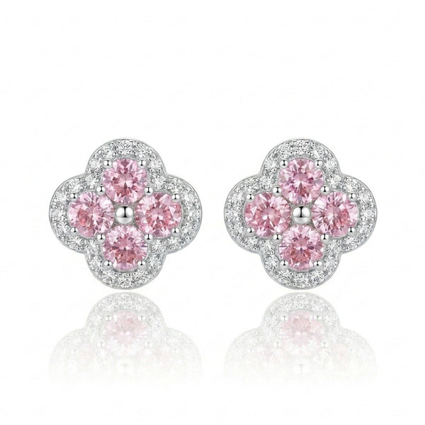 BOUCLES D OREILLES ROSÉA ARGENTÉ
