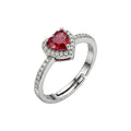 BAGUE CŒUR PRÉCIEUX ROUGE