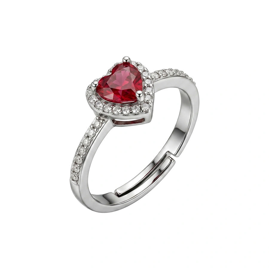 BAGUE CŒUR PRÉCIEUX ROUGE