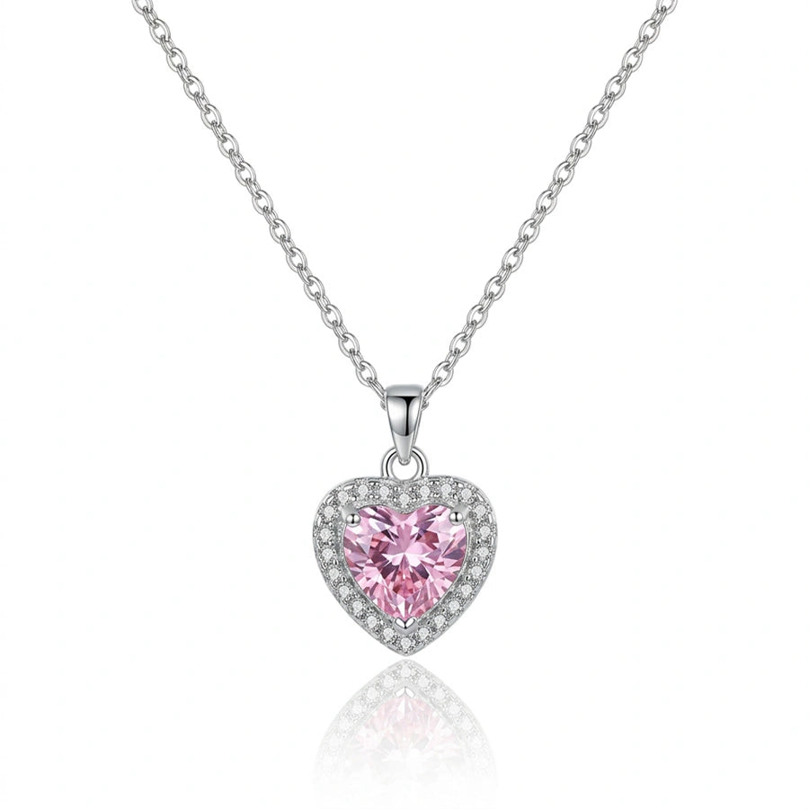 COLLIER CŒUR ROSÉ ARGENTÉ
