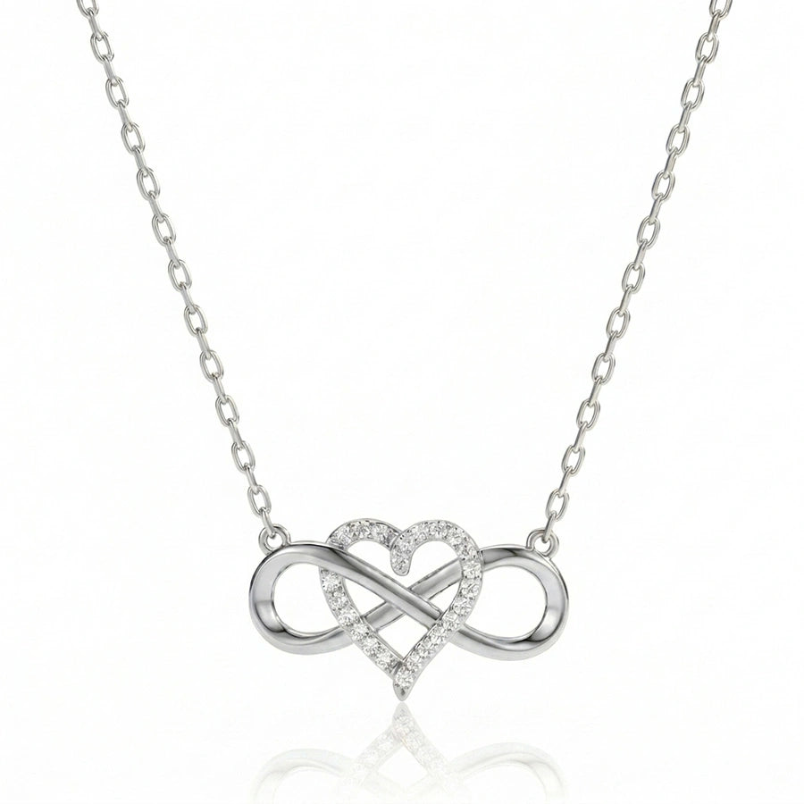 COLLIER CŒUR INFINI ARGENTÉ