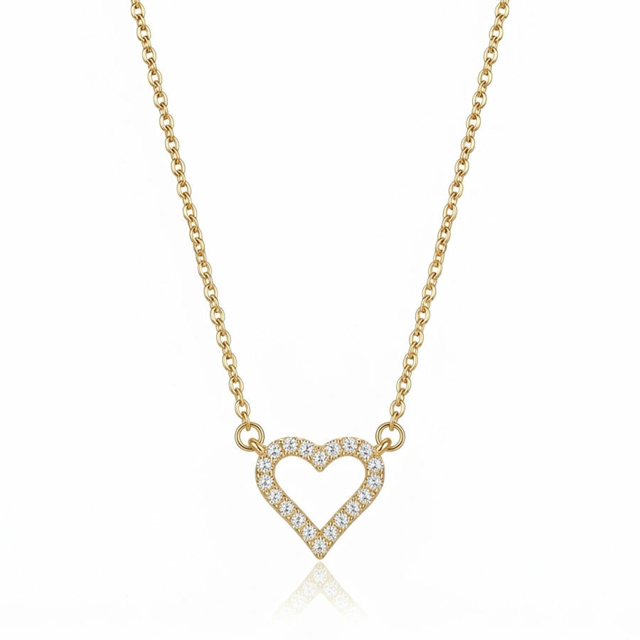 COLLIER COEUR EN CRISTAL DORÉ