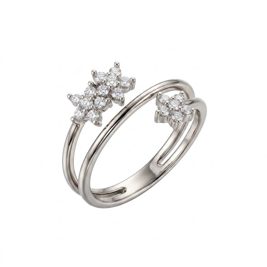 BAGUE DOUBLE FLEUR
