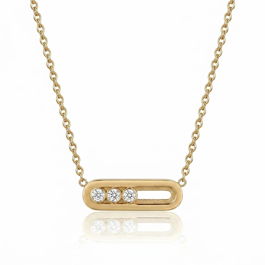 COLLIER RECTANGLE DORÉ
