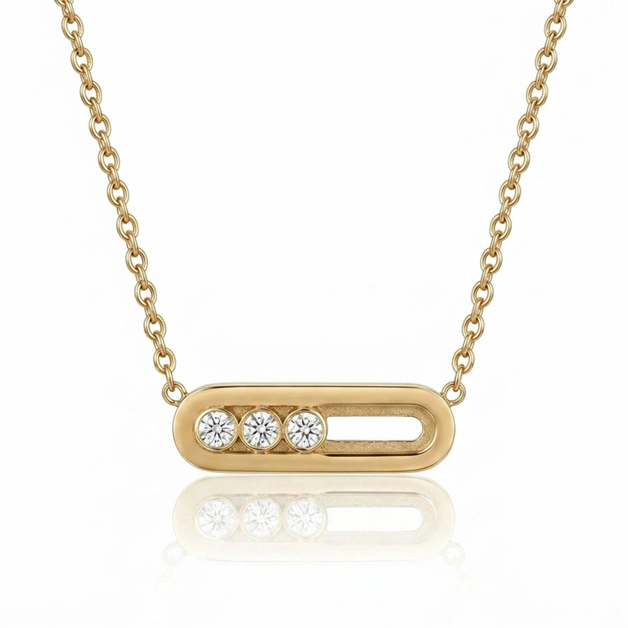 COLLIER RECTANGLE DORÉ