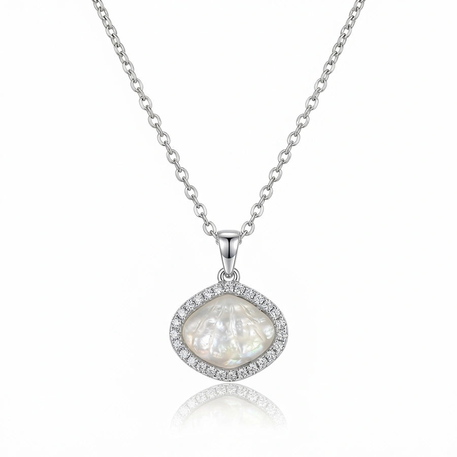 COLLIER OPALE BLANCHE ARGENTÉ
