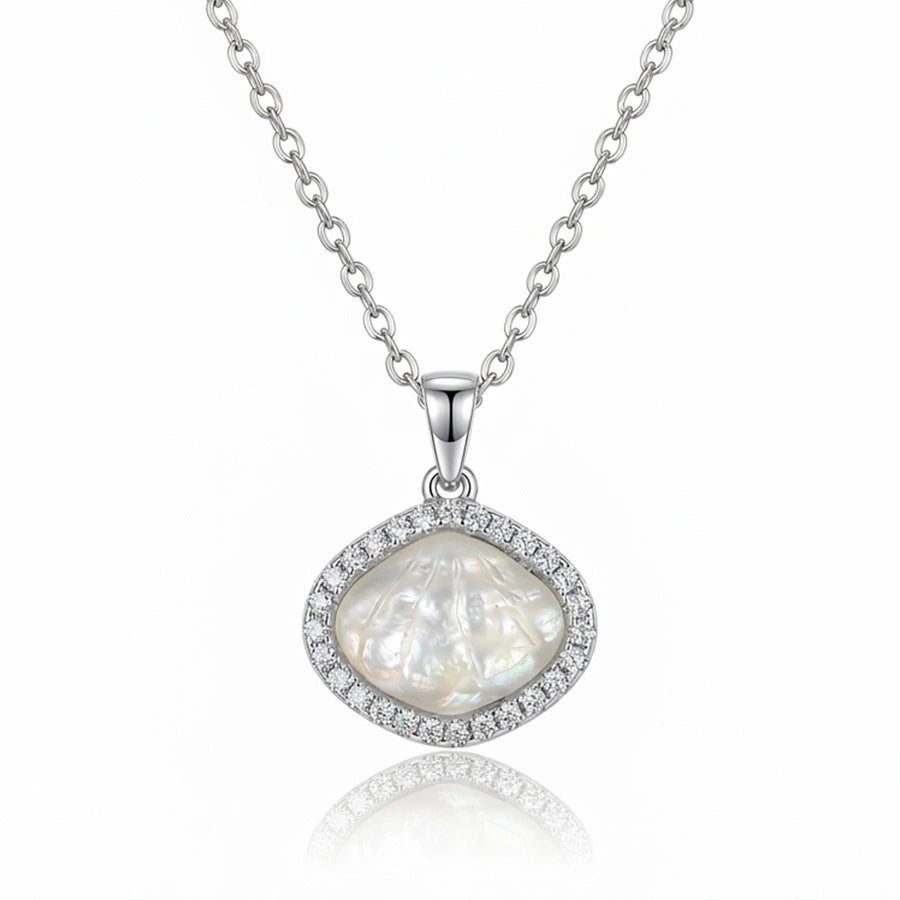 COLLIER OPALE BLANCHE ARGENTÉ