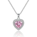 COLLIER CŒUR ROSÉ ARGENTÉ