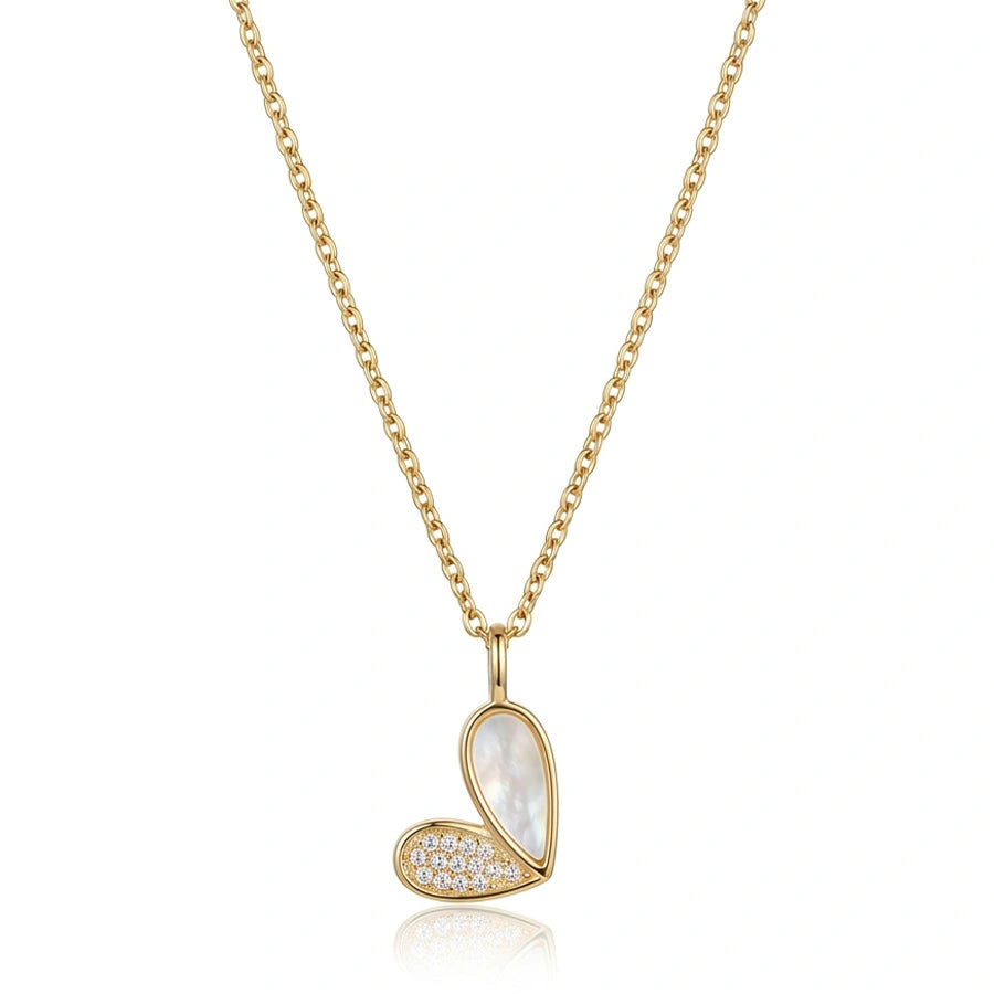 COLLIER COEUR EN CRISTAL DORÉ