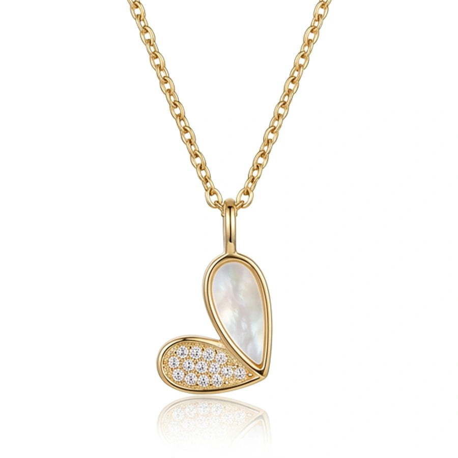 COLLIER COEUR EN CRISTAL DORÉ