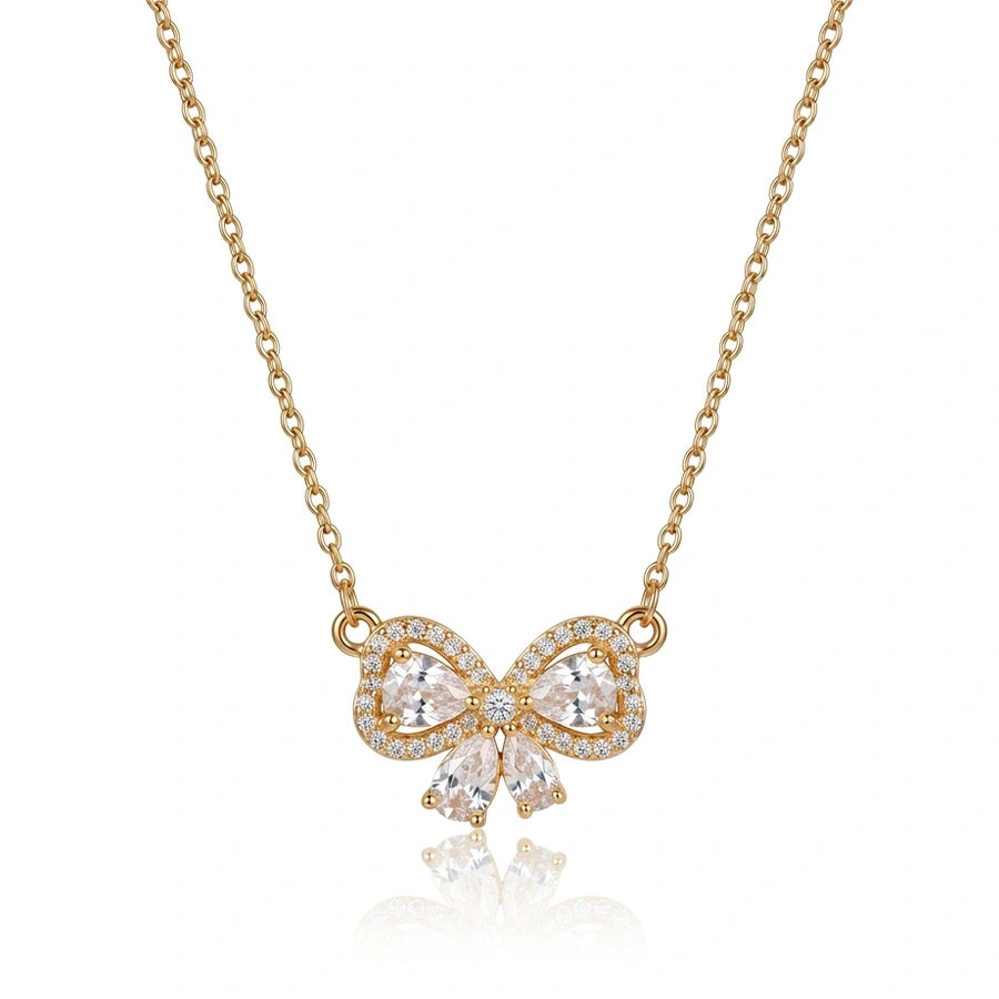 COLLIER NOEUD PAPILLON DORÉ