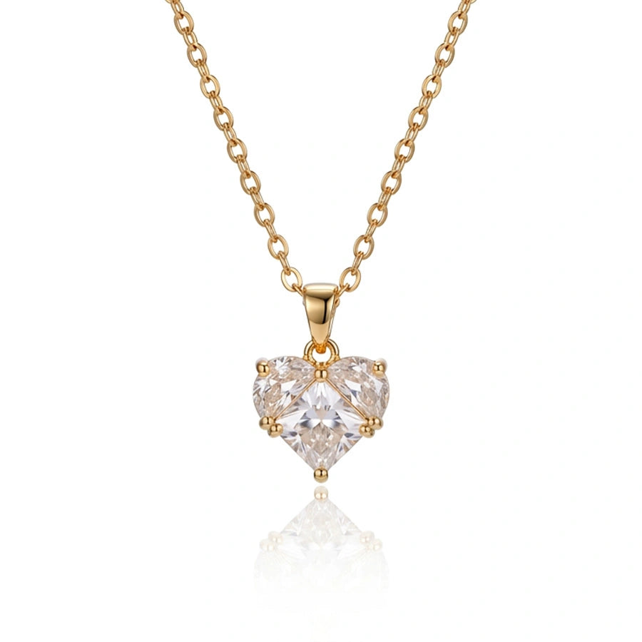 COLLIER COEUR EN BLANC DORÉ