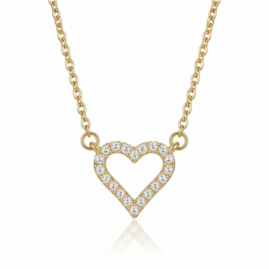 COLLIER COEUR EN CRISTAL DORÉ