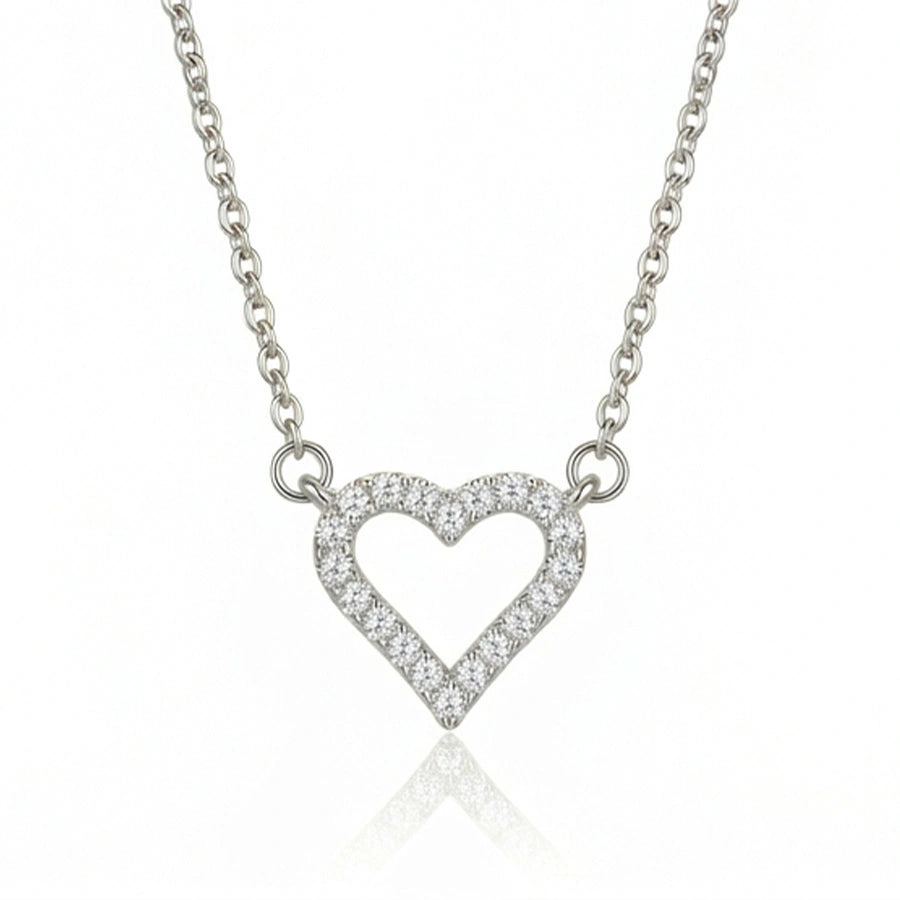 COLLIER COEUR EN CRISTAL ARGENTÉ