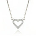 COLLIER COEUR EN CRISTAL ARGENTÉ