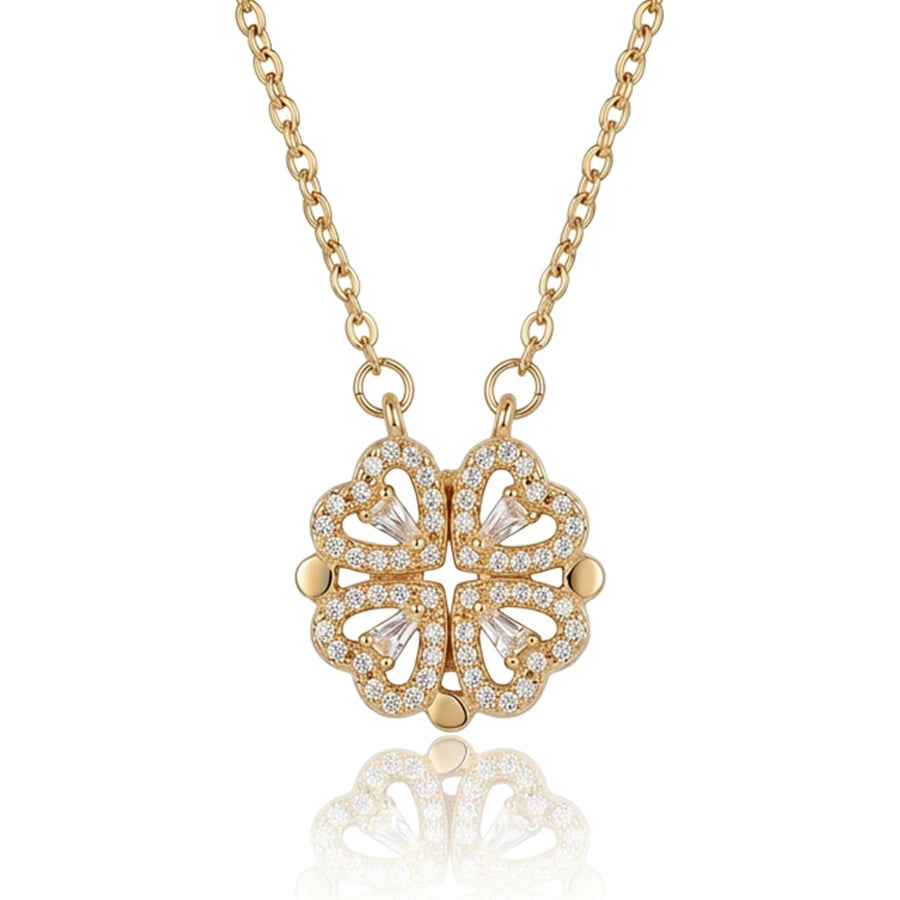 COLLIER COEUR TRÉFLE MAGÉTIQUE DORÉ